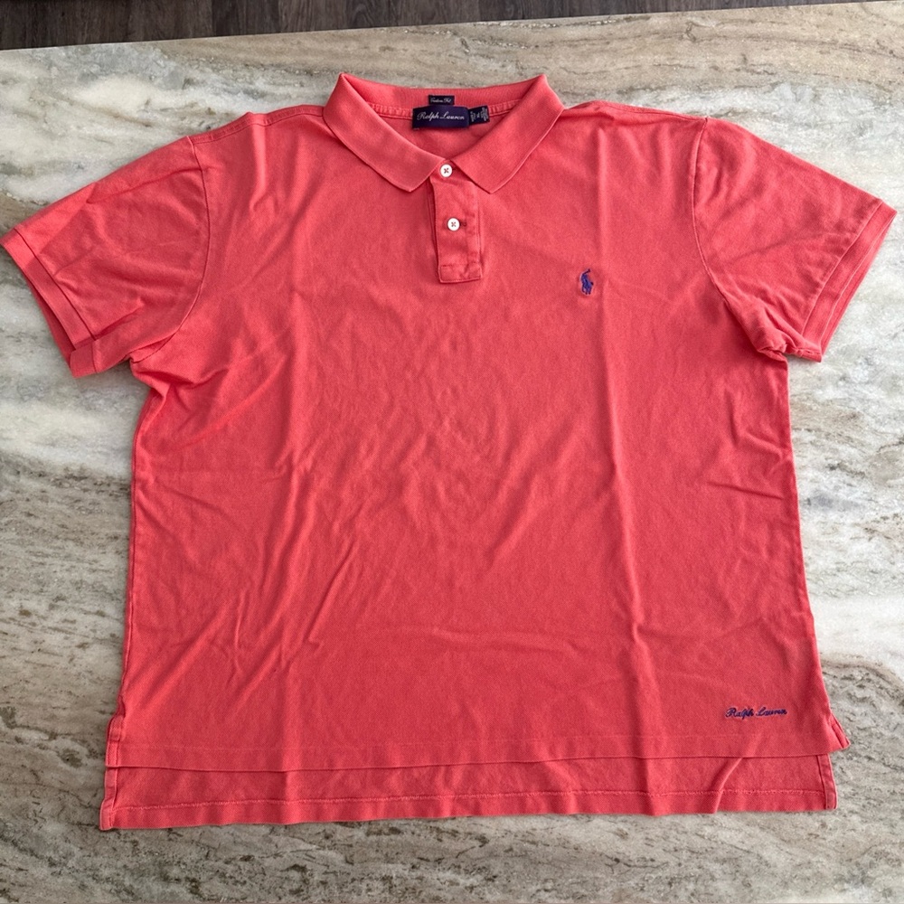 Ralph Lauren Purple Label Mercerized Cotton Polo Custom Fit Pink Men’s XL Italy